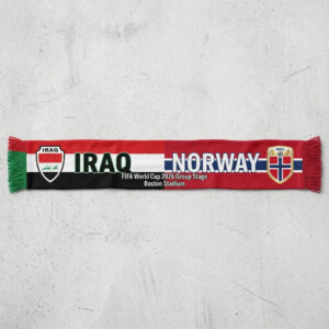Global Soccer Event 2026 Iraq Vs Norway Football Scarf Split Colors