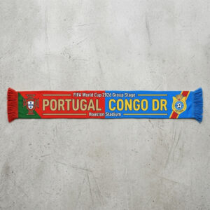 Global Soccer Event 2026 Portugal Vs Congo DR Football Scarf Fringed Ends