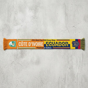 Global Soccer Event 2026 Côte D’Ivoire Vs Ecuador Football Scarf Bold Lettering