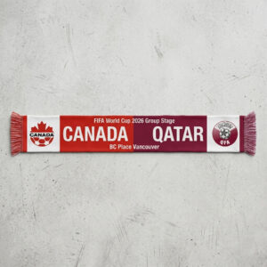 Global Soccer Event 2026 Canada Vs Qatar Football Scarf Split Design