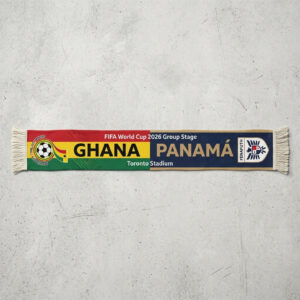 Global Soccer Event 2026 Ghana Vs Panama Football Scarf Fringed Ends