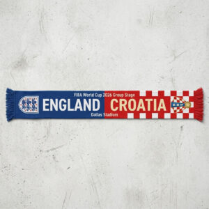 Global Soccer Event 2026 England Vs Croatia Football Scarf Dallas Edition