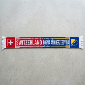 Global Soccer Event 2026 Switzerland Vs Bosnia And Herzegovina Football Scarf Dual Crest