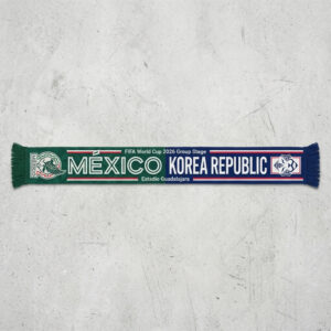 Global Soccer Event 2026 Mexico Vs Korea Republic Football Scarf Fringed Ends