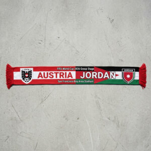 Global Soccer Event 2026 Austria Vs Jordan Football Scarf Bold Typography