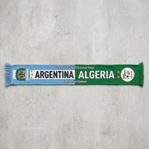 Global Soccer Event 2026 Argentina Vs Algeria Football Scarf Half Design