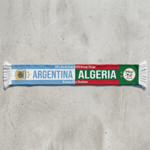 Global Soccer Event 2026 Argentina Vs Algeria Football Scarf Two Tone