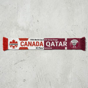 Global Soccer Event 2026 Canada Vs Qatar Football Scarf Bold Graphics