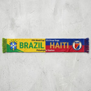 Global Soccer Event 2026 Brazil Vs Haiti Football Scarf Split Colors