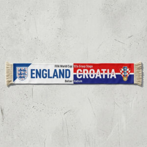 Global Soccer Event 2026 England Vs Croatia Football Scarf Bold Typography