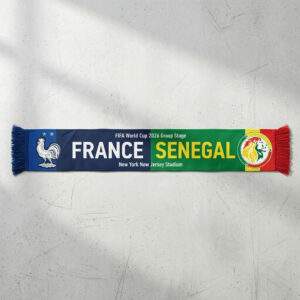 Global Soccer Event 2026 France Vs Senegal Football Scarf Navy Green
