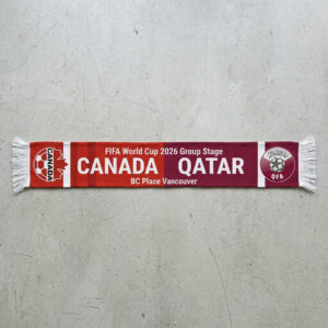 Global Soccer Event 2026 Canada Vs Qatar Football Scarf Two Tone