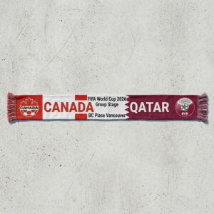 Global Soccer Event 2026 Canada Vs Qatar Football Scarf Jagged Edge