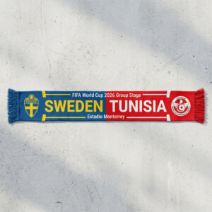 Global Soccer Event 2026 Sweden Vs Tunisia Football Scarf Contrast Color