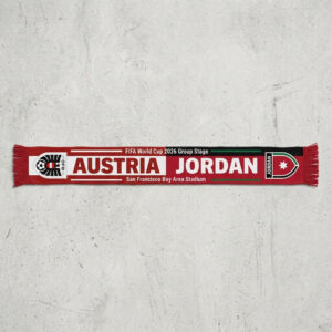 Global Soccer Event 2026 Austria Vs Jordan Football Scarf Two Tone