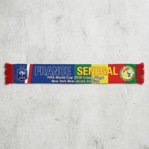 Global Soccer Event 2026 France Vs Senegal Football Scarf Split Colors