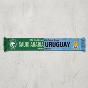 Global Soccer Event 2026 Saudi Arabia Vs Uruguay Football Scarf Split Design