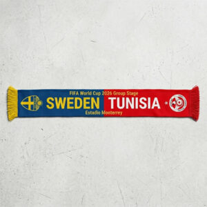 Global Soccer Event 2026 Sweden Vs Tunisia Football Scarf Two Sided
