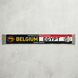 Global Soccer Event 2026 Belgium Vs Egypt Football Scarf Fringed Ends