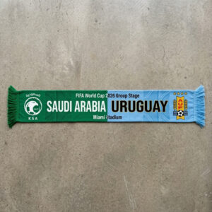Global Soccer Event 2026 Saudi Arabia Vs Uruguay Football Scarf Dual Color