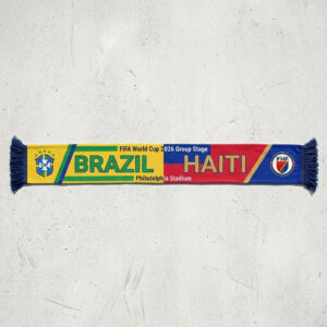 Global Soccer Event 2026 Brazil Vs Haiti Football Scarf Bold Lettering