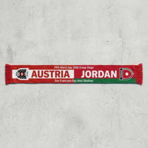 Global Soccer Event 2026 Austria Vs Jordan Football Scarf Half Design