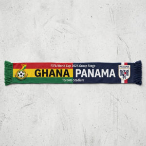 Global Soccer Event 2026 Ghana Vs Panama Football Scarf Dual Crest