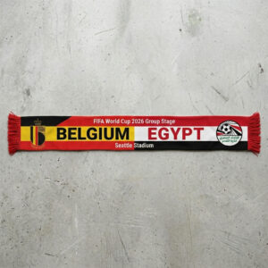 Global Soccer Event 2026 Belgium Vs Egypt Football Scarf National Emblems