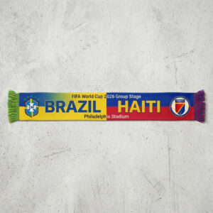Global Soccer Event 2026 Brazil Vs Haiti Football Scarf Contrast Border