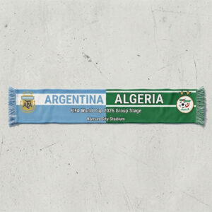 Global Soccer Event 2026 Argentina Vs Algeria Football Scarf Match Souvenir
