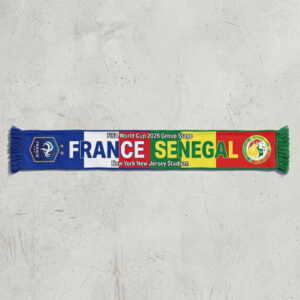Global Soccer Event 2026 France Vs Senegal Football Scarf Dual Logo