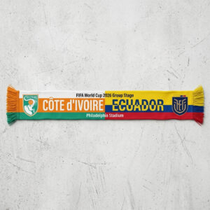 Global Soccer Event 2026 Côte D’Ivoire Vs Ecuador Football Scarf Split Design