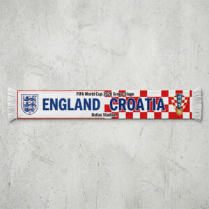Global Soccer Event 2026 England Vs Croatia Football Scarf Fringed Ends