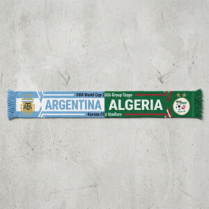 Global Soccer Event 2026 Argentina Vs Algeria Football Scarf Fringed Ends