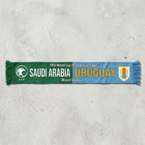 Global Soccer Event 2026 Saudi Arabia Vs Uruguay Football Scarf Contrast Tones