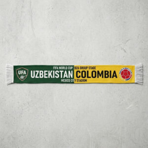 Global Soccer Event 2026 Uzbekistan Vs Colombia Football Scarf Fringed Ends