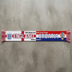 Global Soccer Event 2026 England Vs Croatia Football Scarf Half Design