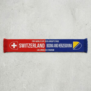 Global Soccer Event 2026 Switzerland Vs Bosnia And Herzegovina Football Scarf Half Design