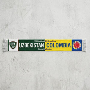 Global Soccer Event 2026 Uzbekistan Vs Colombia Football Scarf Two Tone