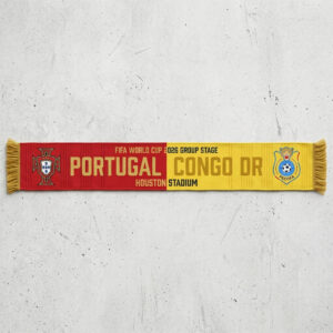 Global Soccer Event 2026 Portugal Vs Congo DR Football Scarf Match Souvenir