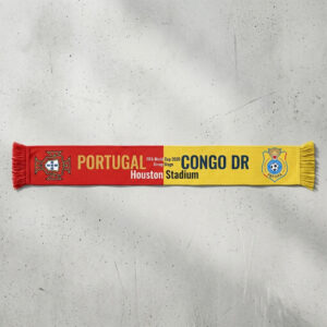 Global Soccer Event 2026 Portugal Vs Congo DR Football Scarf Dual Crest