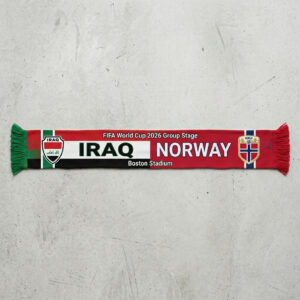 Global Soccer Event 2026 Iraq Vs Norway Football Scarf Boston Edition