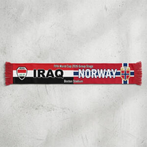 Global Soccer Event 2026 Iraq Vs Norway Football Scarf Contrast Style