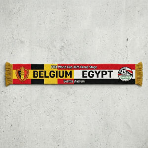 Global Soccer Event 2026 Belgium Vs Egypt Football Scarf Stadium Edition