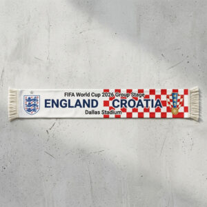 Global Soccer Event 2026 England Vs Croatia Football Scarf Match Souvenir