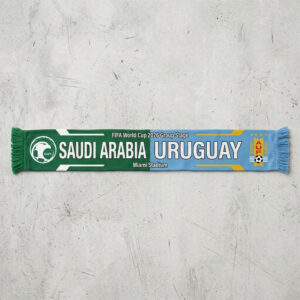 Global Soccer Event 2026 Saudi Arabia Vs Uruguay Football Scarf Fringed Edge