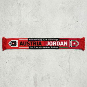 Global Soccer Event 2026 Austria Vs Jordan Football Scarf Fringed Ends