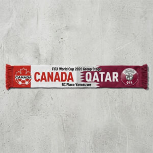Global Soccer Event 2026 Canada Vs Qatar Football Scarf Match Souvenir