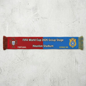 Global Soccer Event 2026 Portugal Vs Congo DR Football Scarf Split Colors
