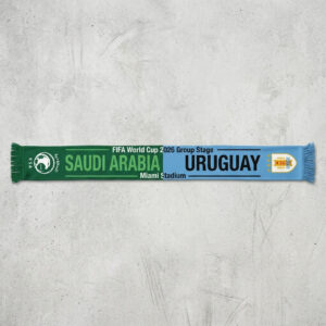 Global Soccer Event 2026 Saudi Arabia Vs Uruguay Football Scarf Satin Finish
